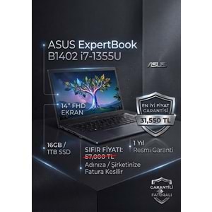 Asus ExpertBook B1 B1402CVA-I7161TBB0D i7-1355U 16GB 1TB SSD 14