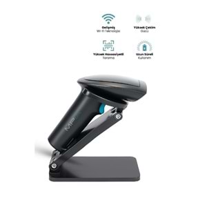 NBTech MPIA Mpıa Bs-2 Kablosuz Siyah zemin 1d/2d Standlı Barkod & Karekod Okuyucu