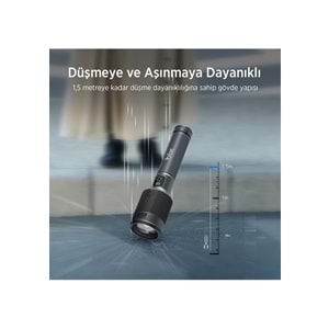 BIX BX5102FL 60W LED 3000 Lümen Uzun Menzilli Kompakt El Feneri Gri