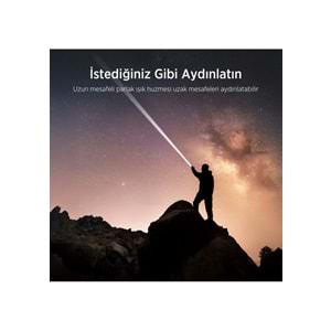 BIX BX5102FL 60W LED 3000 Lümen Uzun Menzilli Kompakt El Feneri Gri