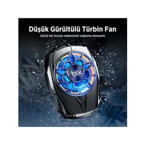 BIX BXCP04G Ultra Sessiz ve Güçlü Kablosuz Telefon Soğutucu Fan,4.5-7 Inç Uyumlu, Oyuncular Için Özel Tasarım