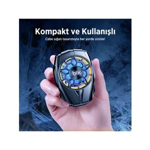 BIX BXCP04G Ultra Sessiz ve Güçlü Kablosuz Telefon Soğutucu Fan,4.5-7 Inç Uyumlu, Oyuncular Için Özel Tasarım