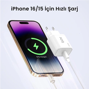 Bix BXPD23 20W PD Akım Korumalı Hızlı Şarj Adaptörü Type-C USB-C Şarj Başlığı