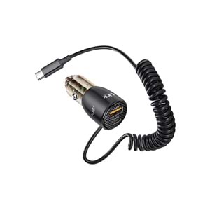 LinkTech C509 80W Şeffaf Araç Şarj Cihazı - PD 45W Sabit Kablolu + PD + USB-A