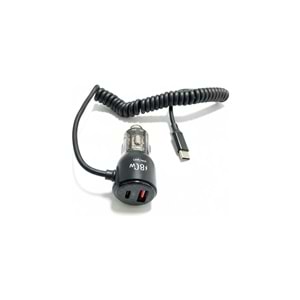 LinkTech C509 80W Şeffaf Araç Şarj Cihazı - PD 45W Sabit Kablolu + PD + USB-A