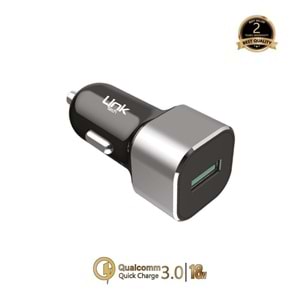 Linktech Premium C680 Gri QC3.0 18w 5V3A Araç Çakmaklık Şarj Aleti