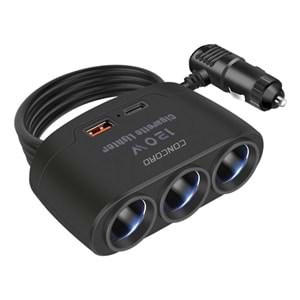 CONCORD C-778 120W 3.1A USB-C 3IN1 Araç Şarjı