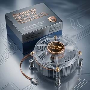 Samuray CS-775-10 3000RPM+ Intel 775P Vidalanabilir İşlemci Fanı | LGA775 CPU Soğutucu