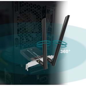 D-Link DWA-X586E AX5400 Wi-Fi 6E PCIe Kablosuz Ağ Adaptörü Bluetooth 5.2 Kart