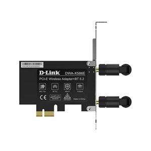 D-Link DWA-X586E AX5400 Wi-Fi 6E PCIe Kablosuz Ağ Adaptörü Bluetooth 5.2 Kart