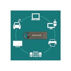 Philips USB 3.1 128GB Moon Uzay Grisi Flash Bellek