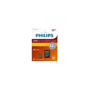 Philips 32GB Micro SDHC Hafıza Kartı Class 10 UHS-I U1 Adaptörlü Yüksek Hızlı