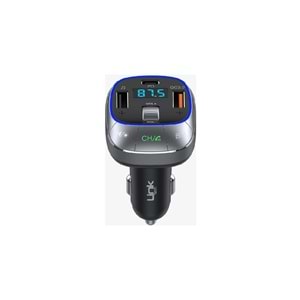 LinkTech Fm Transmitter - Linktech GF17 Premium 48W Üç Girişli 5.0 Bluetooth Fm Transmitter - Rgb Çakmaklıktan Müzik Dinleme