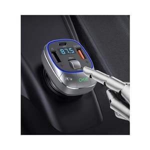 LinkTech Fm Transmitter - Linktech GF17 Premium 48W Üç Girişli 5.0 Bluetooth Fm Transmitter - Rgb Çakmaklıktan Müzik Dinleme