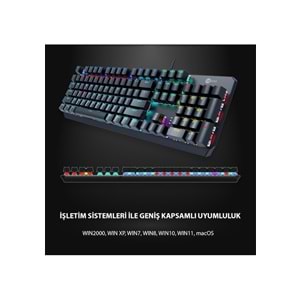 Lecoo GK301-RD-SW RGB Mekanik Oyuncu Klavyesi Red Switch Gaming Klavye