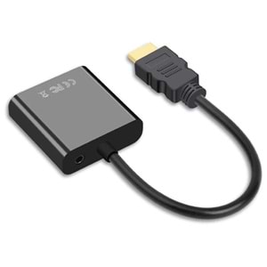 Gabble GAB-HDVGS Hdmi To Vga Ses Destekli Monitör Dönüştürücü Kablo Çevirici Adaptör Siyah