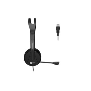 LECOO HT106 USB Kablolu Mikrofonlu Kulak Üstü Kulaklık Siyah