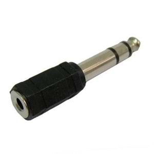 NBTech Stereo Jak Adaptörü 6.35Mm To 3.5Mm Erkek Dişi Kulaklık Ses Çevirici Adaptör (1 Adet)
