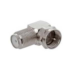 NBTech 90 Derece Çevirmeli FType / F Konnektör (RG6U kablolarıyla kullanım için) Nikel Kaplama (1 Adet)