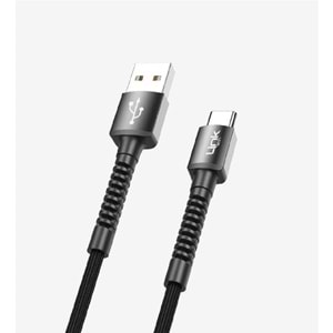 LinkTech K552 Siyah 1 Metre 3A Örgülü Metal Başlı USB Type C Şarj Kablosu
