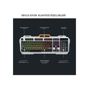 Lenovo Lecoo KB123 Membrane Switch Kablolu Oyuncu Klavyesi - Rainbow Efektli - Siyah