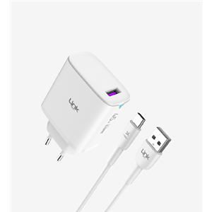 Linktech C318 Safe GaN Tip-C Kablolu 45W Hızlı Şarj Aleti Siyah