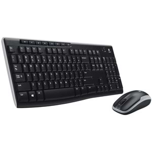 Logitech MK270 Kablosuz USB Alıcılı Türkçe Q Klavye Mouse Seti, Siyah 920-004525