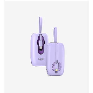 LinkTech MP09 9600 Mah Type-C / Lightning Kablolu 22.5W Powerbank Pd3.0 Mor