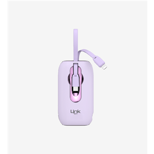 LinkTech MP09 9600 Mah Type-C / Lightning Kablolu 22.5W Powerbank Pd3.0 Mor