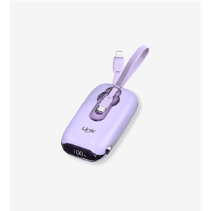LinkTech MP09 9600 Mah Type-C / Lightning Kablolu 22.5W Powerbank Pd3.0 Mor