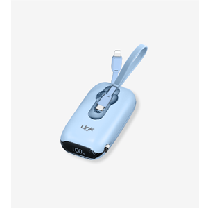 LinkTech MP09 9600 Mah Type-C / Lightning Kablolu 22.5W Powerbank Pd3.0 Mavi