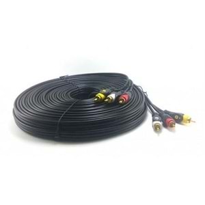 Swat FKT179 20 Metre 3RCA-3RCA Görüntü ve Ses Kablosu | Gold Seri | RCA Audio Video Kablo