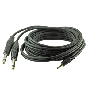 NBTech NB-0010 Gitar/Anfi/Telefon 3.5 mm Stereo 2 x 6.3 mm Mono Jaklı Kablo 1,5 metre,3.5 mm Stereo - 2 X 6.3 mm Mono ses kablosu