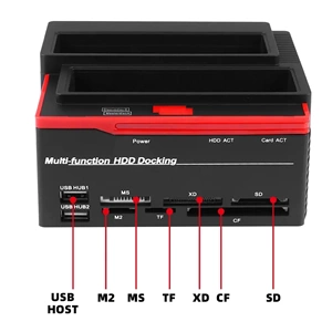 NBTech NB-2390 USB 3.0 Çift Yuvalı IDE SATA HDD SSD Docking Station ve Kart Okuyucu