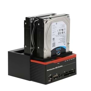NBTech NB-2390 USB 3.0 Çift Yuvalı IDE SATA HDD SSD Docking Station ve Kart Okuyucu