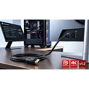 NBTech NB-3810 10 Metre DisplayPort 1.2 Kablo 4K 60Hz 1080p 240Hz Altın Uçlu
