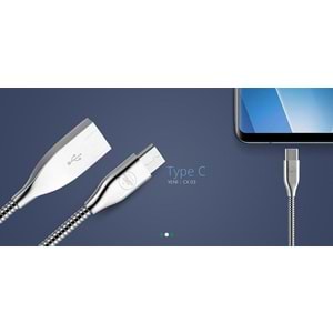 Powerway CX-03 Typ-C Metal Usb Hızlı Şarj Data Kablo