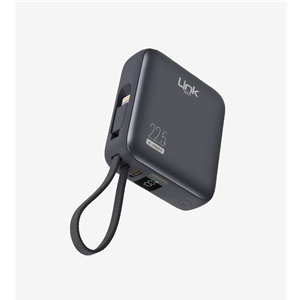 LinkTech PD22 Premium Hızlı Şarj 22.5W Dahili Kablolu 10.000 mAh Powerbank GRİ