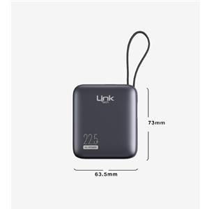 LinkTech PD22 Premium Hızlı Şarj 22.5W Dahili Kablolu 10.000 mAh Powerbank GRİ