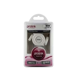 NBTech Prolink PMM368R-0100 1 Metre Mini USB to USB Kablo, Makaralı PS3 Kol Şarj Kablosu