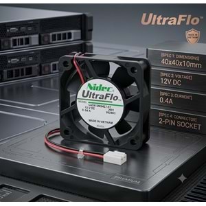 Nidec UltraFlo U40X12MS4Z7-51 40x40x10mm 12V 0.4A 2 Pin Kasa Fanı