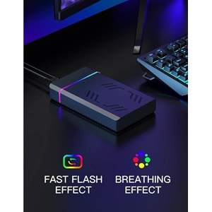 NBTech NB-3436 RGB 2.5” 3.5” SATA III USB 3.0 Harddisk Kutusu 5Gbps HDD SSD Disk Kutusu