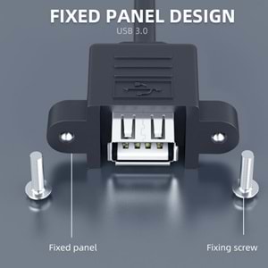 NBTech NB-1295 1.5 Metre USB Uzatma kablo, USB2.0 Erkek Dişi Kablo, Sabitlenebilir USB Uzatma Kablosu