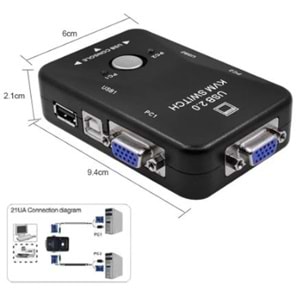 NBTech NB-2740 USB KVM Switch 2 Port Manuel