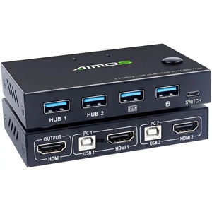 NBTech NB-2840 2.0v 4K HDMI KVM Switch, Manuel 2 Port HDMI KVM Switch, 2 Kasa 1 Monitör HDMI Switch