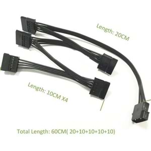 NBTech NB-4355 Molex To Sata x5 ORJ. PSU Sata Çevirici Kablo