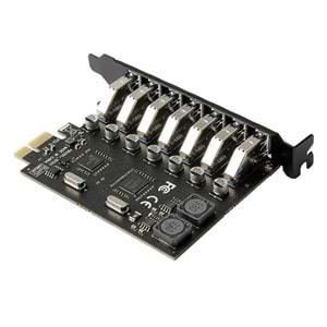 NBTech NB-4899 7 Port USB Hub, PCI Expres USB3.0 Kart 7 Port Çoklayıcı, PCI ex USB3.0 Çoklayıcı Kart (Win7/8/10/11, Linux, MacOs)