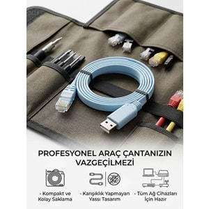 NBTech NB-5238 USB to RJ45 Console Yapılandırma Kablosu - Cisco, Huawei, HP ve Aruba Uyumlu Konsol Kablosu