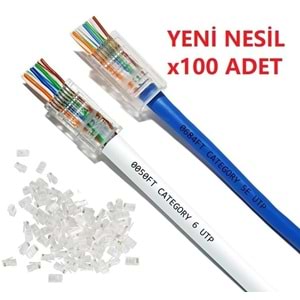 NBTech NB-560C6 RJ-45 Cat6 100 Lü Paket Yeni Nesil RJ45 Jack UTP