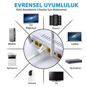 NBTech NB-CAT62G 23AWG 1,5 Metre Gri Cat6 Ethernet Kablosu (Gigabit)